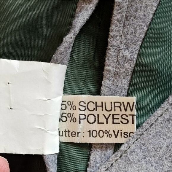 Vogue Apart Gray Wool Riding Jacket Button Front Padded Shoulders Women's Large - Picture 11 of 11